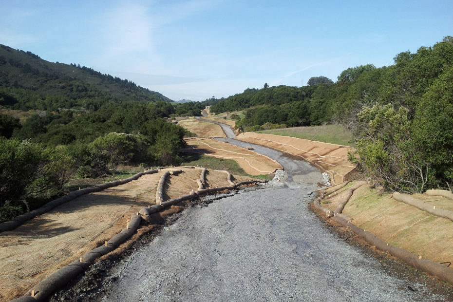 erosion control measures along a stream bed